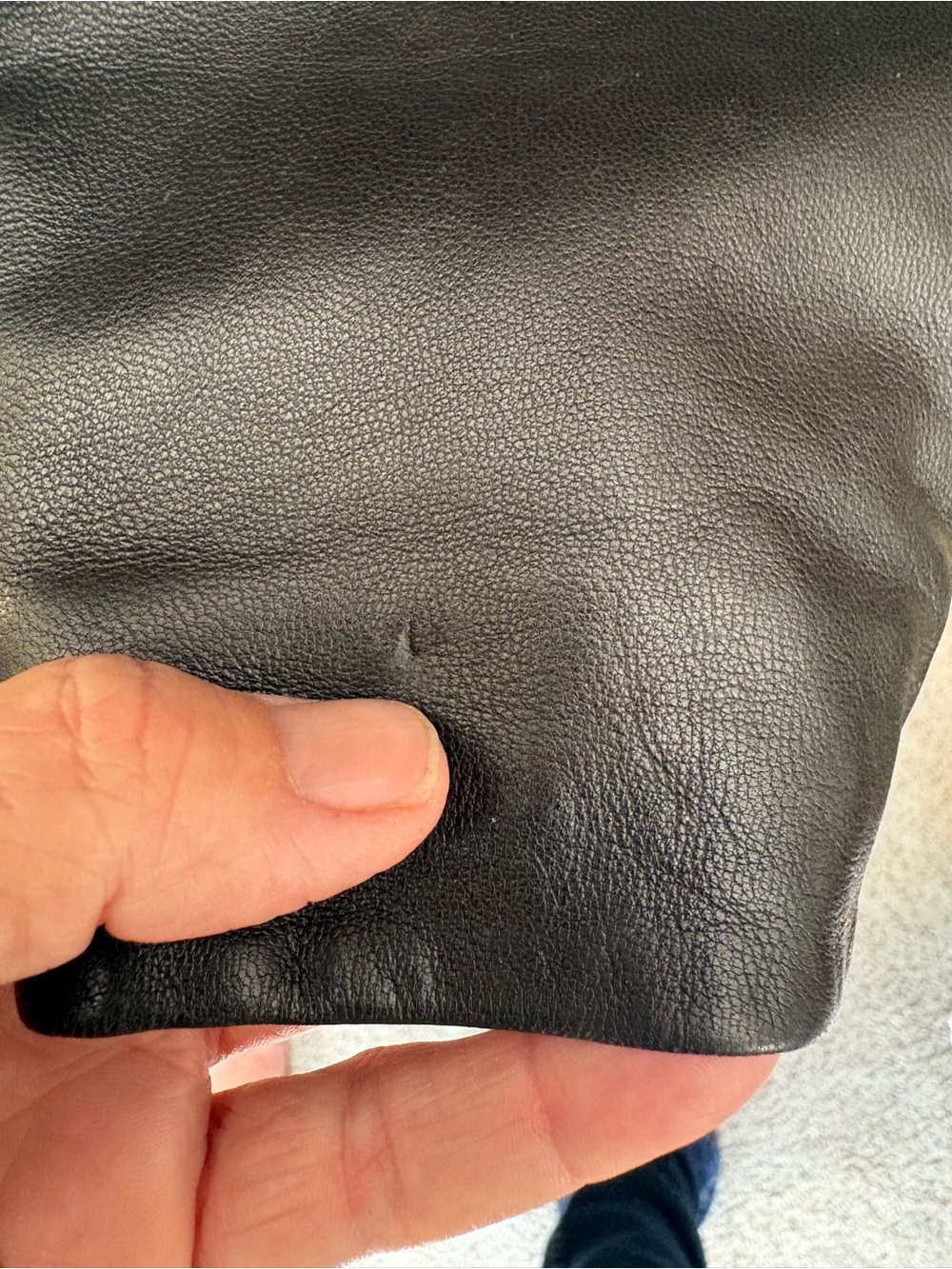 Vintage Cole Haan Men's Black Leather Button-Front Coat size L - Picture 4 of 9